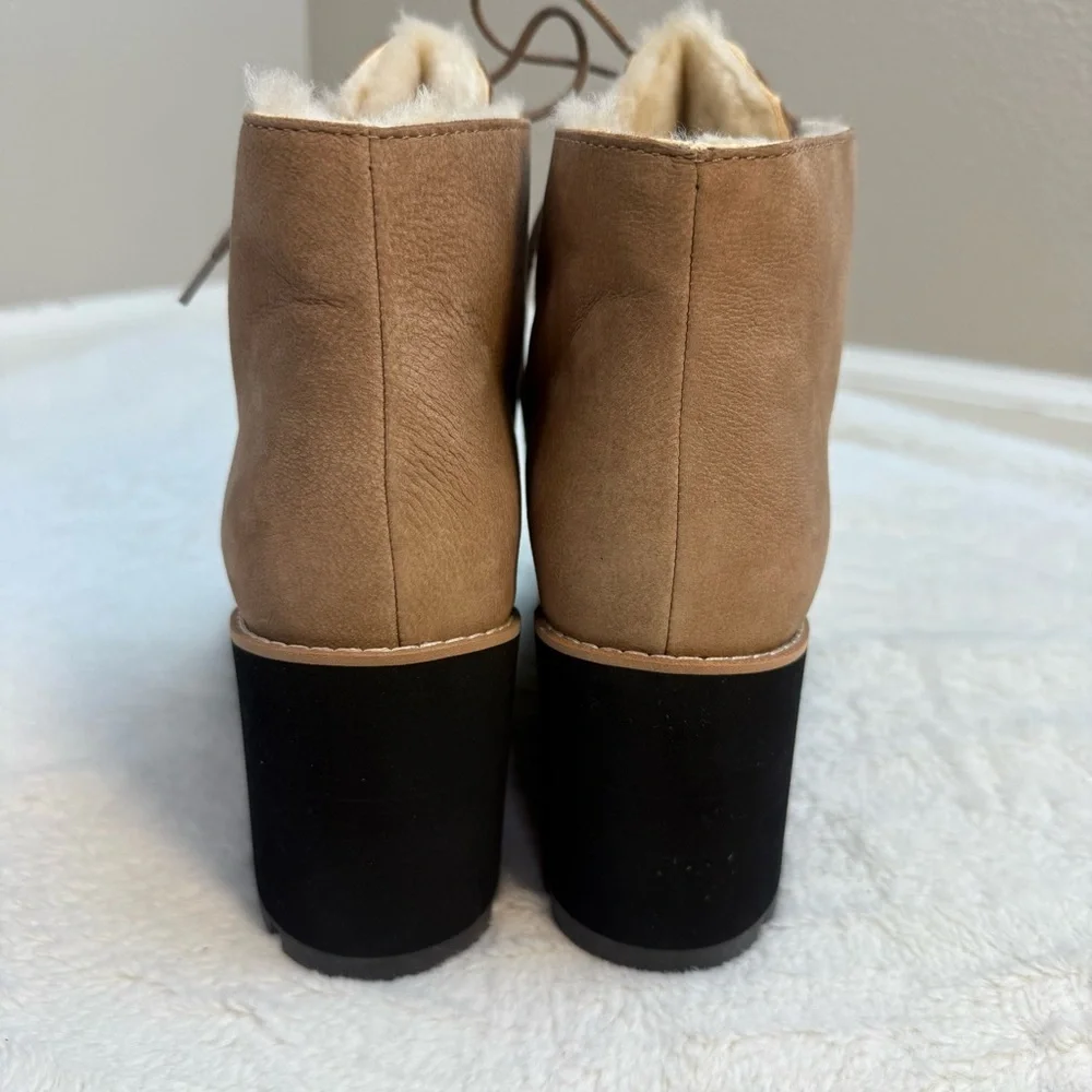 Eileen Fisher Wmn’s Alpine Genuine Shearling Wedge Bootie Ankle Boot-Sz 10M, NIB